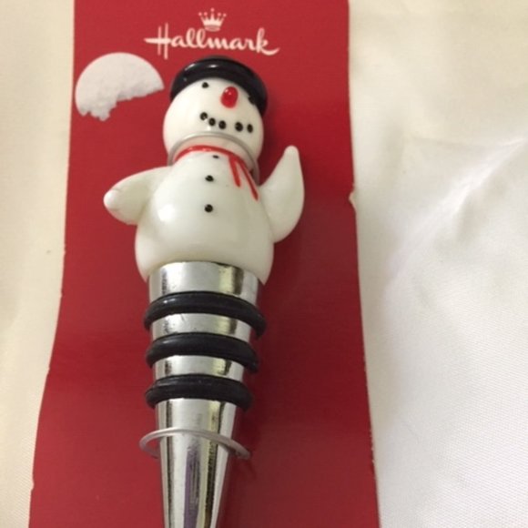 New Hallmark Snowman Wine Bottle Stopper - Picture 1 of 3